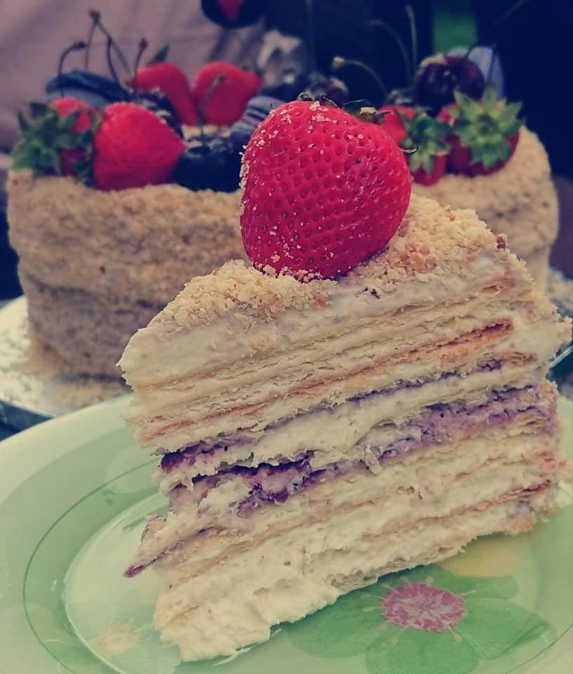 Napoleon with Custard and Sweet Cream
